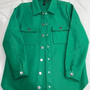 Green Button-Up Women's Shacket